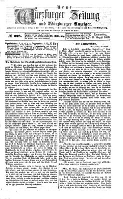 Neue Würzburger Zeitung und Würzburger Anzeiger (Neue Würzburger Zeitung) Donnerstag 19. August 1869