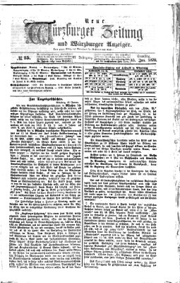 Neue Würzburger Zeitung und Würzburger Anzeiger (Neue Würzburger Zeitung) Samstag 15. Januar 1870