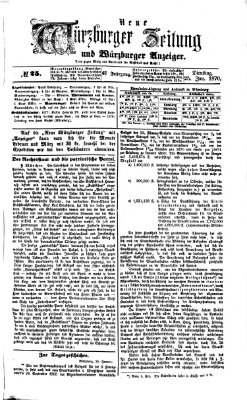 Neue Würzburger Zeitung und Würzburger Anzeiger (Neue Würzburger Zeitung) Dienstag 25. Januar 1870