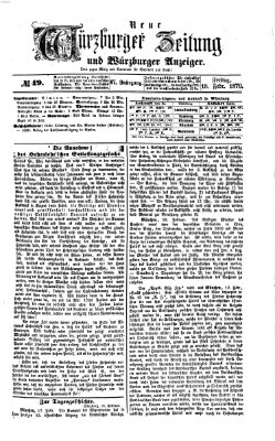Neue Würzburger Zeitung und Würzburger Anzeiger (Neue Würzburger Zeitung) Freitag 18. Februar 1870