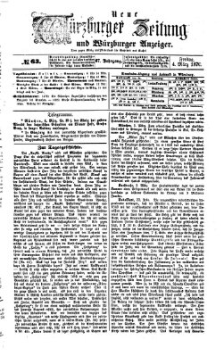 Neue Würzburger Zeitung und Würzburger Anzeiger (Neue Würzburger Zeitung) Freitag 4. März 1870