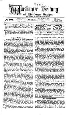 Neue Würzburger Zeitung Montag 11. April 1870