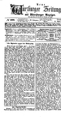 Neue Würzburger Zeitung Dienstag 12. April 1870