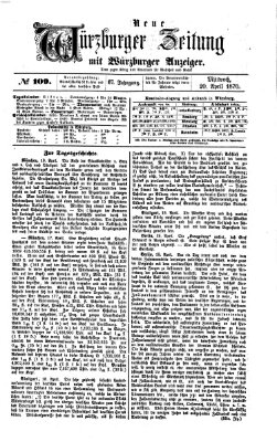 Neue Würzburger Zeitung Mittwoch 20. April 1870