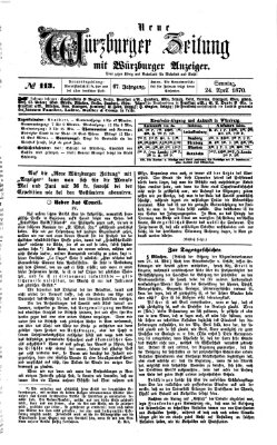 Neue Würzburger Zeitung Sonntag 24. April 1870