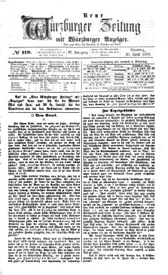 Neue Würzburger Zeitung Samstag 30. April 1870