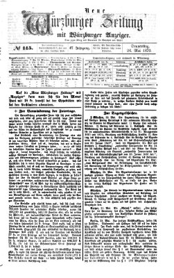 Neue Würzburger Zeitung Donnerstag 26. Mai 1870