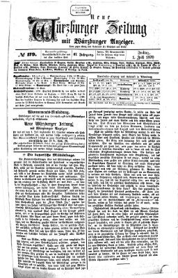 Neue Würzburger Zeitung Freitag 1. Juli 1870