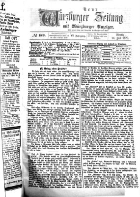 Neue Würzburger Zeitung Montag 11. Juli 1870