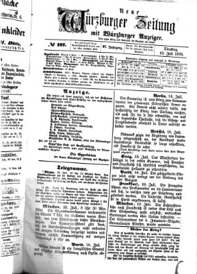 Neue Würzburger Zeitung Dienstag 19. Juli 1870