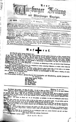 Neue Würzburger Zeitung Donnerstag 21. Juli 1870