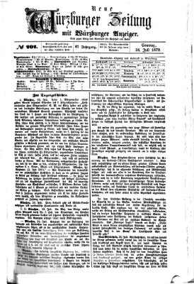 Neue Würzburger Zeitung Sonntag 24. Juli 1870