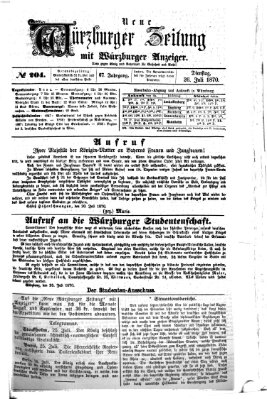 Neue Würzburger Zeitung Dienstag 26. Juli 1870