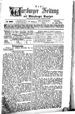 Neue Würzburger Zeitung Samstag 30. Juli 1870