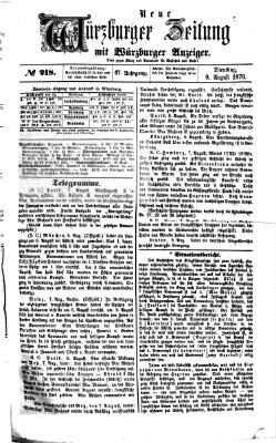 Neue Würzburger Zeitung Dienstag 9. August 1870