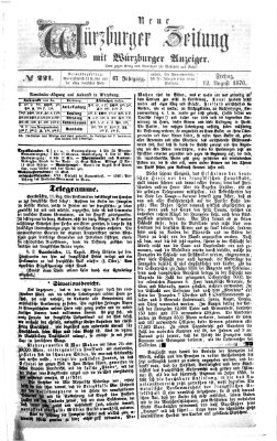 Neue Würzburger Zeitung Freitag 12. August 1870