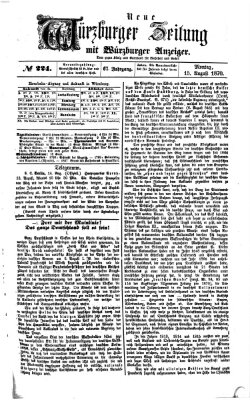 Neue Würzburger Zeitung Montag 15. August 1870