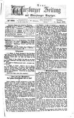 Neue Würzburger Zeitung Dienstag 16. August 1870