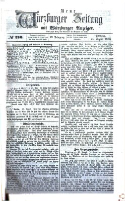 Neue Würzburger Zeitung Sonntag 21. August 1870