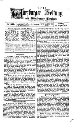 Neue Würzburger Zeitung Sonntag 28. August 1870