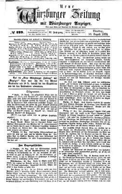 Neue Würzburger Zeitung Dienstag 30. August 1870