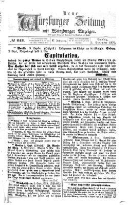 Neue Würzburger Zeitung Samstag 3. September 1870