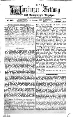 Neue Würzburger Zeitung Dienstag 6. September 1870