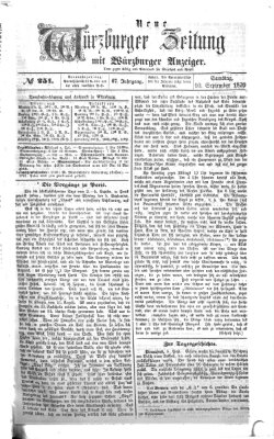 Neue Würzburger Zeitung Samstag 10. September 1870