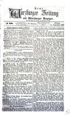 Neue Würzburger Zeitung Samstag 17. September 1870