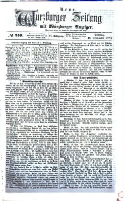 Neue Würzburger Zeitung Sonntag 18. September 1870