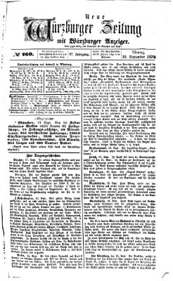 Neue Würzburger Zeitung Montag 19. September 1870