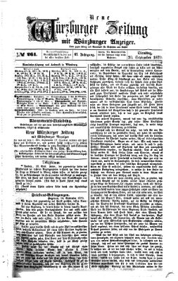 Neue Würzburger Zeitung Dienstag 20. September 1870