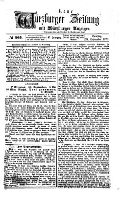 Neue Würzburger Zeitung Samstag 24. September 1870