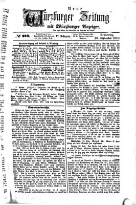 Neue Würzburger Zeitung Donnerstag 29. September 1870