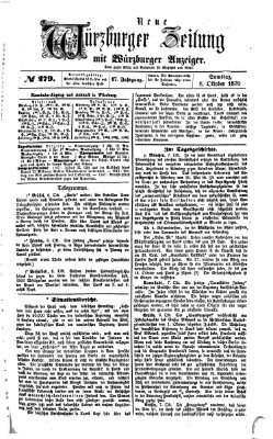 Neue Würzburger Zeitung Samstag 8. Oktober 1870