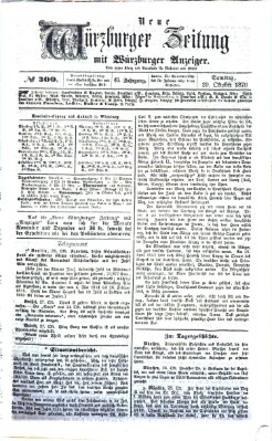 Neue Würzburger Zeitung Samstag 29. Oktober 1870