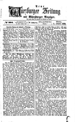 Neue Würzburger Zeitung Montag 31. Oktober 1870