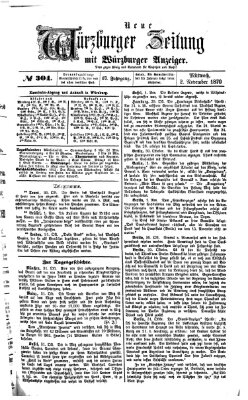 Neue Würzburger Zeitung Mittwoch 2. November 1870