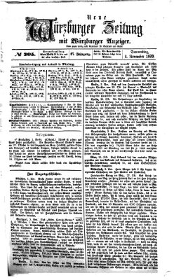 Neue Würzburger Zeitung Donnerstag 3. November 1870