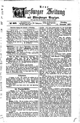 Neue Würzburger Zeitung Dienstag 15. November 1870