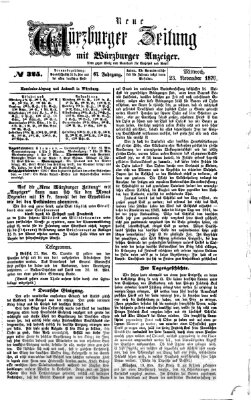 Neue Würzburger Zeitung Mittwoch 23. November 1870