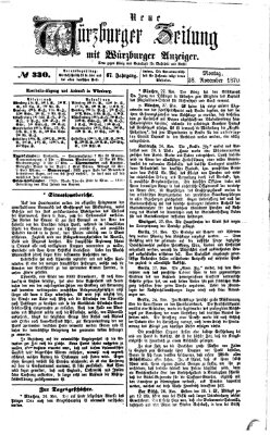 Neue Würzburger Zeitung Montag 28. November 1870