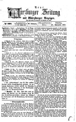 Neue Würzburger Zeitung Dienstag 29. November 1870