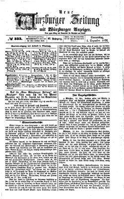 Neue Würzburger Zeitung Donnerstag 1. Dezember 1870