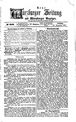 Neue Würzburger Zeitung Samstag 10. Dezember 1870