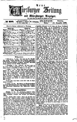 Neue Würzburger Zeitung Sonntag 18. Dezember 1870