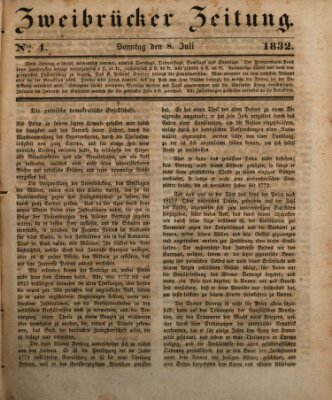 Zweibrücker Zeitung Sonntag 8. Juli 1832