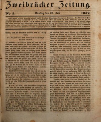 Zweibrücker Zeitung Dienstag 10. Juli 1832