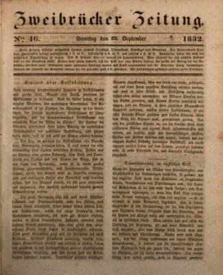 Zweibrücker Zeitung Sonntag 23. September 1832