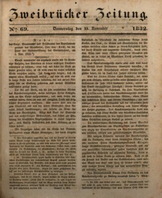 Zweibrücker Zeitung Donnerstag 15. November 1832